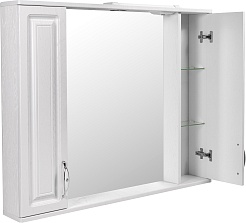 Stella Polare Зеркальный шкаф Кармела 90/С люкс белое серебро – фотография-6